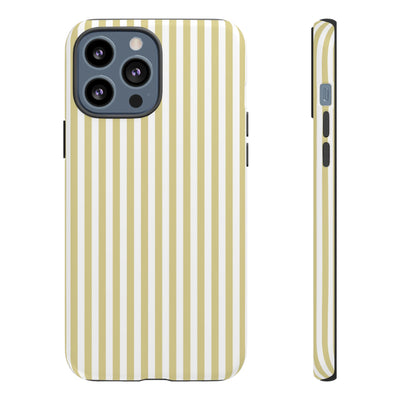 Tough Premium Soft Yellow Stripes Phone Case Gift for Her - For Apple iPhone 16 Pro Max 16e iPhone 15 Pro iPhone Iphone 14 Plus 13 Pro 12 SE XR - Studio40ParkLane