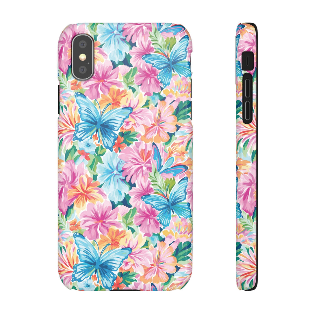 Sleek Snap Butterflies Flowers Cute Phone Case for iPhone 16 15 14 13 12 11 X Xs Max Xr Pro Plus Samsung Galaxy S24 S23 S22 S21 S20 Ultra