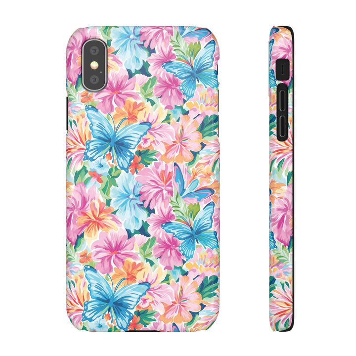 Sleek Snap Butterflies Flowers Cute Phone Case for iPhone 16 15 14 13 12 11 X Xs Max Xr Pro Plus Samsung Galaxy S24 S23 S22 S21 S20 Ultra