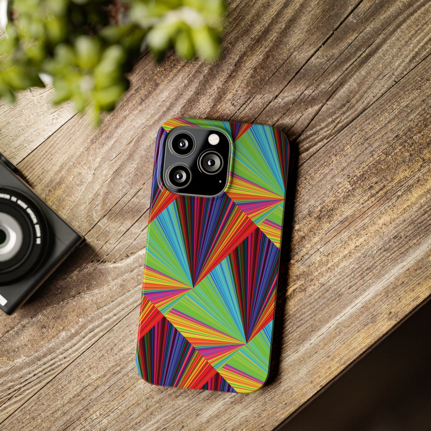 Slim Triangle Kaleidoscope Colors Gift for Her Cute Phone Cases for Iphone 16 Case | iPhone 15 Case | iPhone 15 Pro Max Case, Iphone 14, Iphone 14 Pro Max, Iphone 13, 12, 11, 10, 8,7