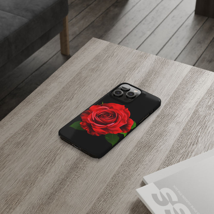 Slim Red Rose Flowers Gift for Her Cute Phone Cases for Iphone 16 Pro Max | iPhone 15 Case | iPhone 15 Pro Max Case, Iphone 14, Iphone 14 Pro Max, Iphone 13 12 11 8 7 - Studio40ParkLane
