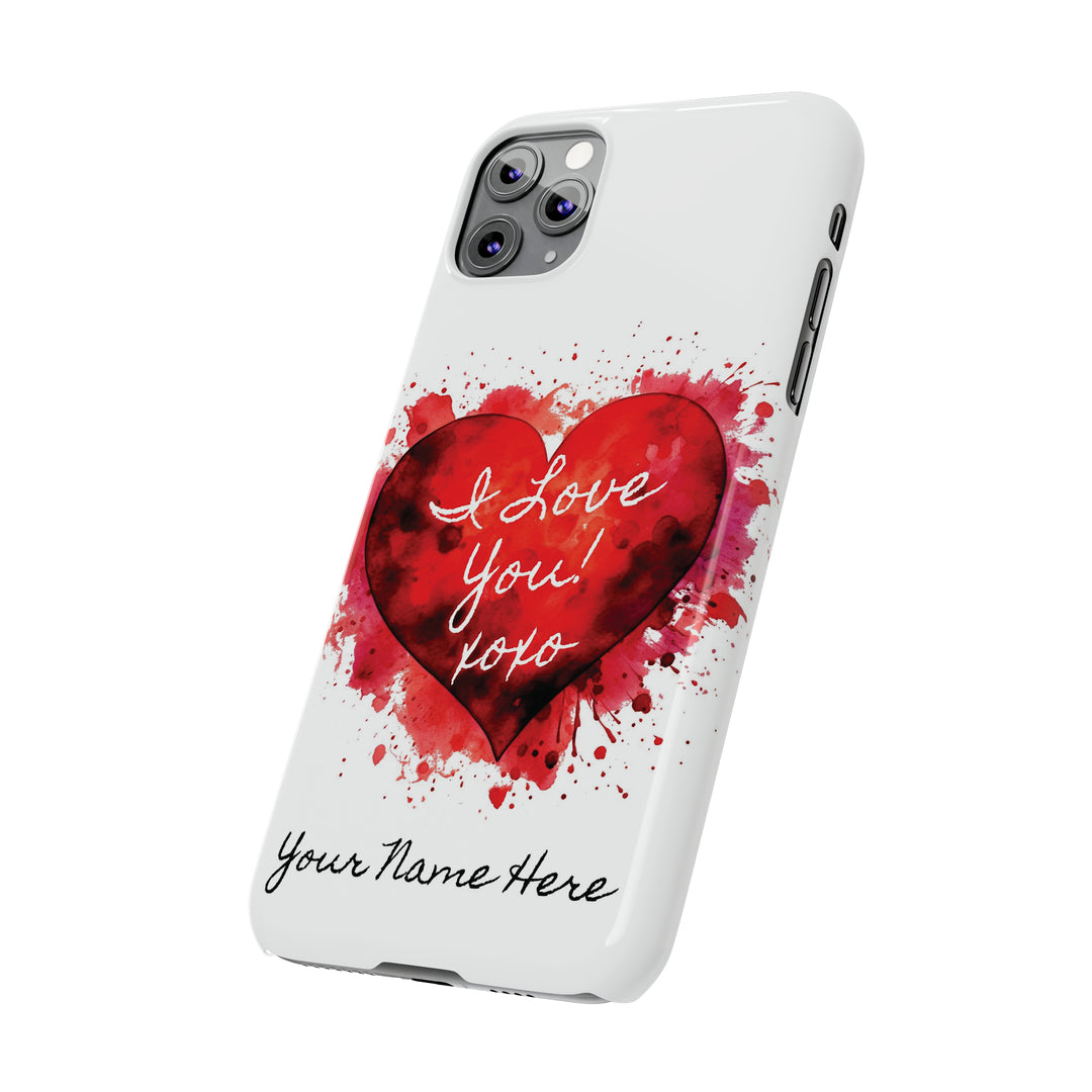 Slim Personalized Slim Cute iPhone Cases - | iPhone 15 Case | iPhone 15 Pro Max Case, Iphone 14 Case, Iphone 14 Pro Max, Iphone 13, Valentine Heart Love - Studio40ParkLane