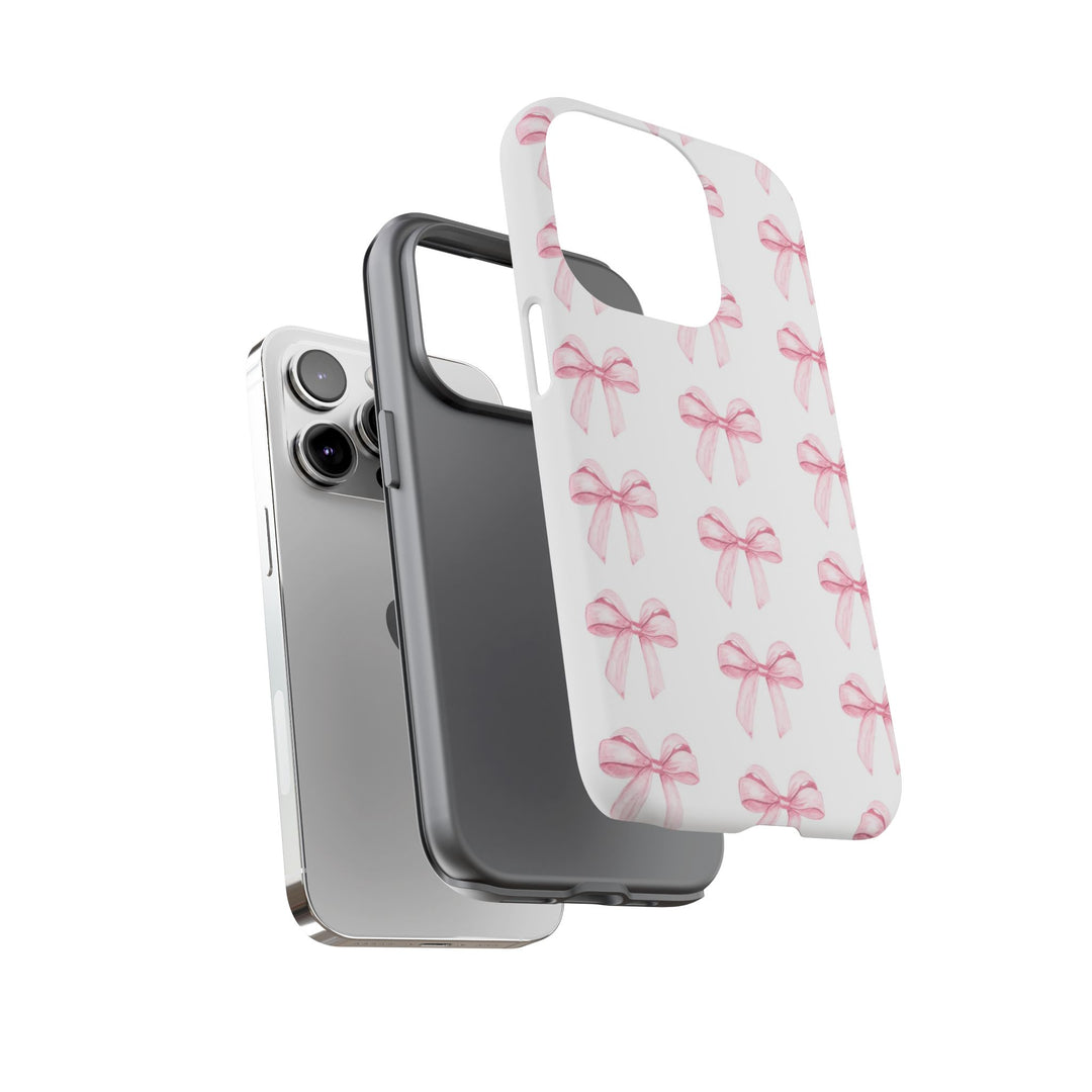 Pink Bows Cute Phone Case, for IPhone 16 Pro Max | Iphone 15, Iphone 14, IPhone 13 Case, 11 8 7, Samsung Galaxy S24, S23, S22, S21, 2 Layer Protection - Studio40ParkLane