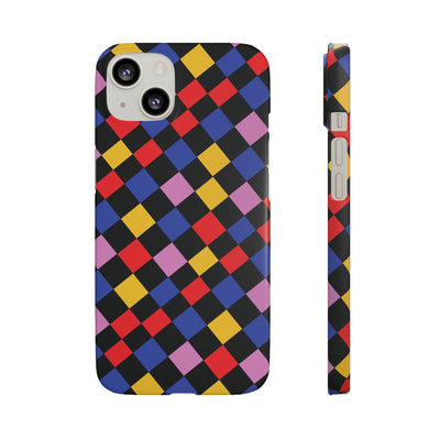 Colorful Checkerboard Cute Phone Case - Sleek Snap - for iPhone 16 15 14 13 12 11 Max Pro Plus Samsung Galaxy S24 S23 S22 S21 S20 Plus Ultra - Studio40ParkLane