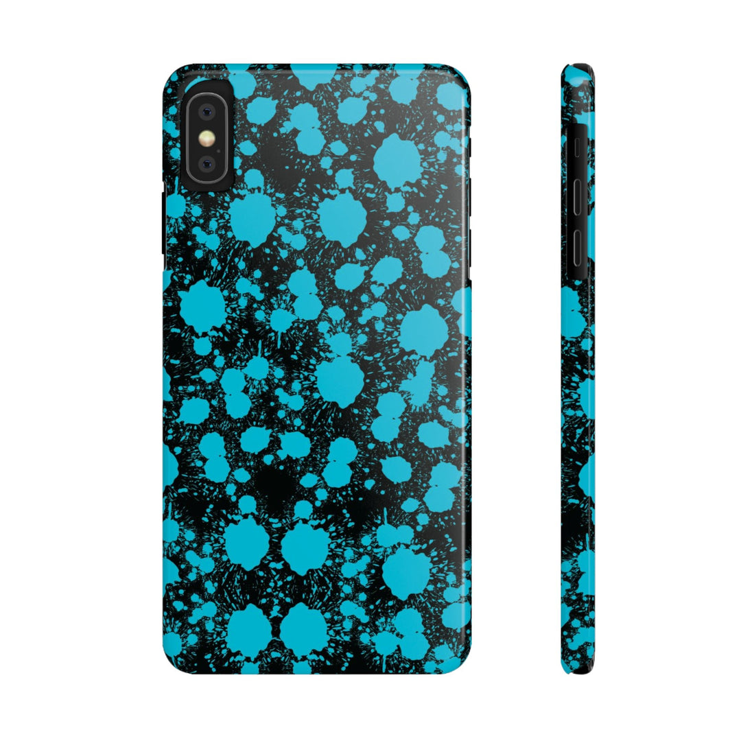 Slim Cute Phone Cases for Iphone - | iPhone 15 Case | iPhone 15 Pro Max Case, Iphone 14 Case, Iphone 14 Pro Max, Iphone 13, Blue Paint Blots Splash - Studio40ParkLane