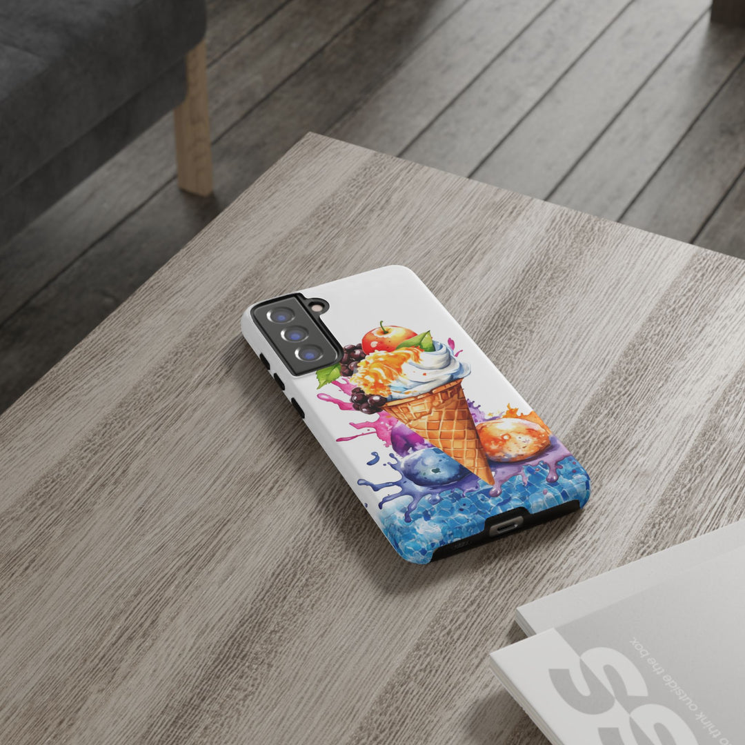 Impact Resistant, Summer Ice Cream Cone, Cute Phone Cases for Samsung S24, S23, S22, S21, IPhone 15 pro Iphone 14 pro Iphone 13 IPhone 12 Iphone 11 - Studio40ParkLane