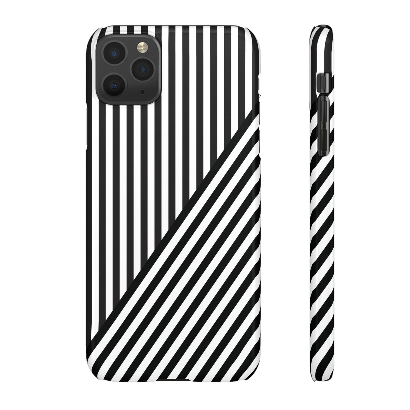 Aesthetic Black White Stripes Cute Phone Case Sleek Snap - For iPhone 17 Pro Max iPhone 16 Pro iPhone 15 Iphone 14 Plus 13 Pro 12 11 10 Gift - Studio40ParkLane