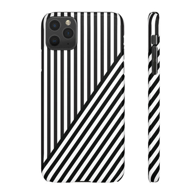 Aesthetic Black White Stripes Cute Phone Case Sleek Snap - For iPhone 17 Pro Max iPhone 16 Pro iPhone 15 Iphone 14 Plus 13 Pro 12 11 10 Gift - Studio40ParkLane
