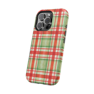 Aesthetic Tough Magsafe Red Green Checkered Phone Case - For iPhone 17 Pro Max iPhone 16 Pro iPhone 15 Iphone 14 Plus 13 Pro 12 11 10 - Studio40ParkLane