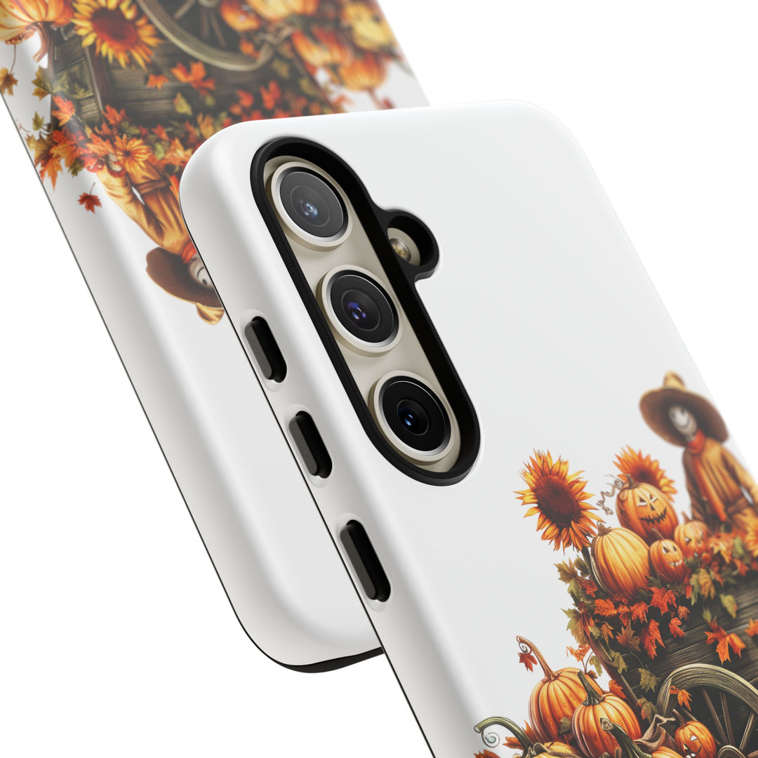 Impact Resistant, Fall Leaves Scarecrow, Cute Phone Cases for Samsung S24, S23, S22, S21, IPhone 15 pro Iphone 14 pro Iphone 13 IPhone 12 Iphone 11 - Studio40ParkLane