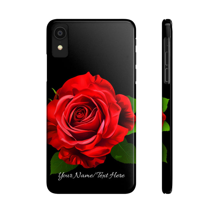 Slim Custom Personalized Red Rose Flowers Gift for Her Cute Phone Cases for Iphone 16 Pro Max | iPhone 15 Case | iPhone 15 Pro Max Case, Iphone 14, Iphone 14 Pro Max, Iphone 13 12 11 8 7 - Studio40ParkLane