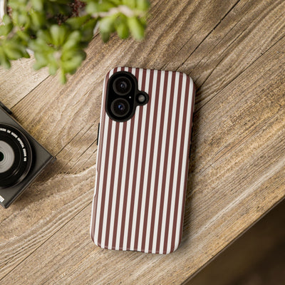 Tough Premium Chocolate Stripes Phone Case Gift for Her - For Apple iPhone 16 Pro Max 16e iPhone 15 Pro iPhone Iphone 14 Plus 13 Pro 12 SE XR - Studio40ParkLane