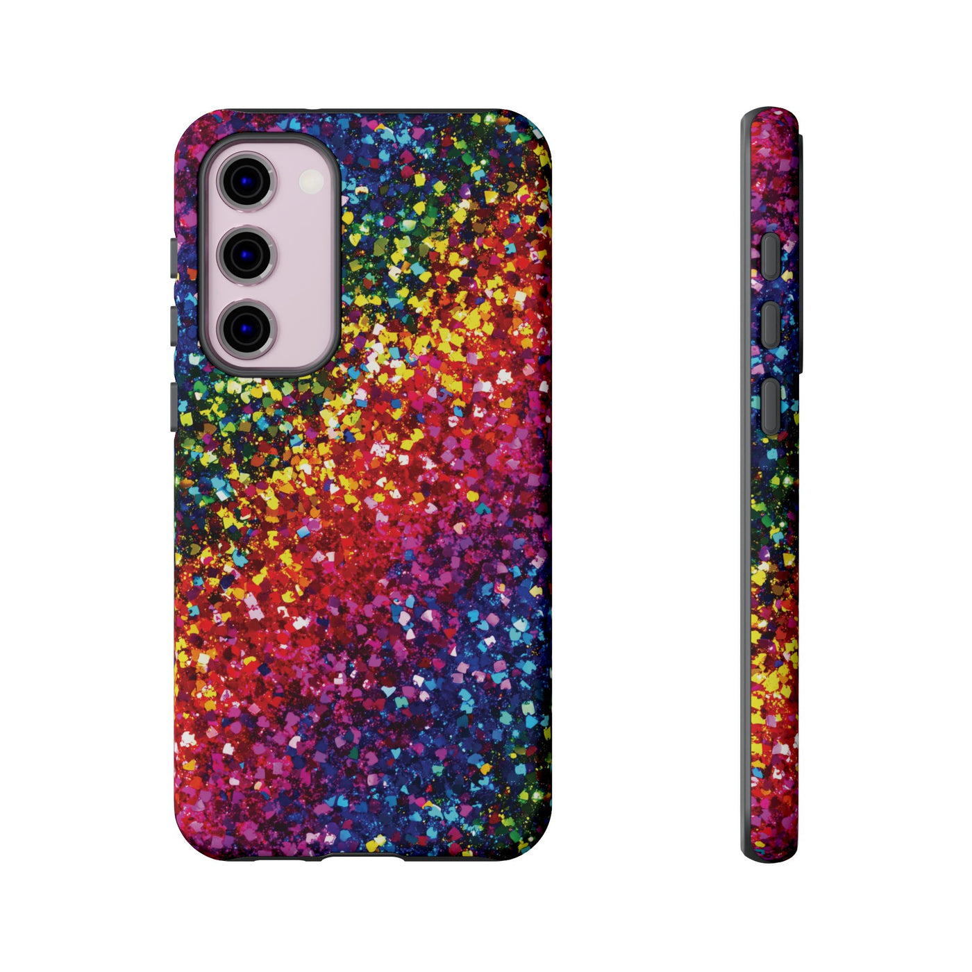 Faux Chic Play on Glitter Effect Cute Phone Case, for IPhone 16 pro Max | Iphone 15, Iphone 14, IPhone 13 Case, 11 8 7, Samsung Galaxy S24, S23, S22, S21, 2 Layer Protection