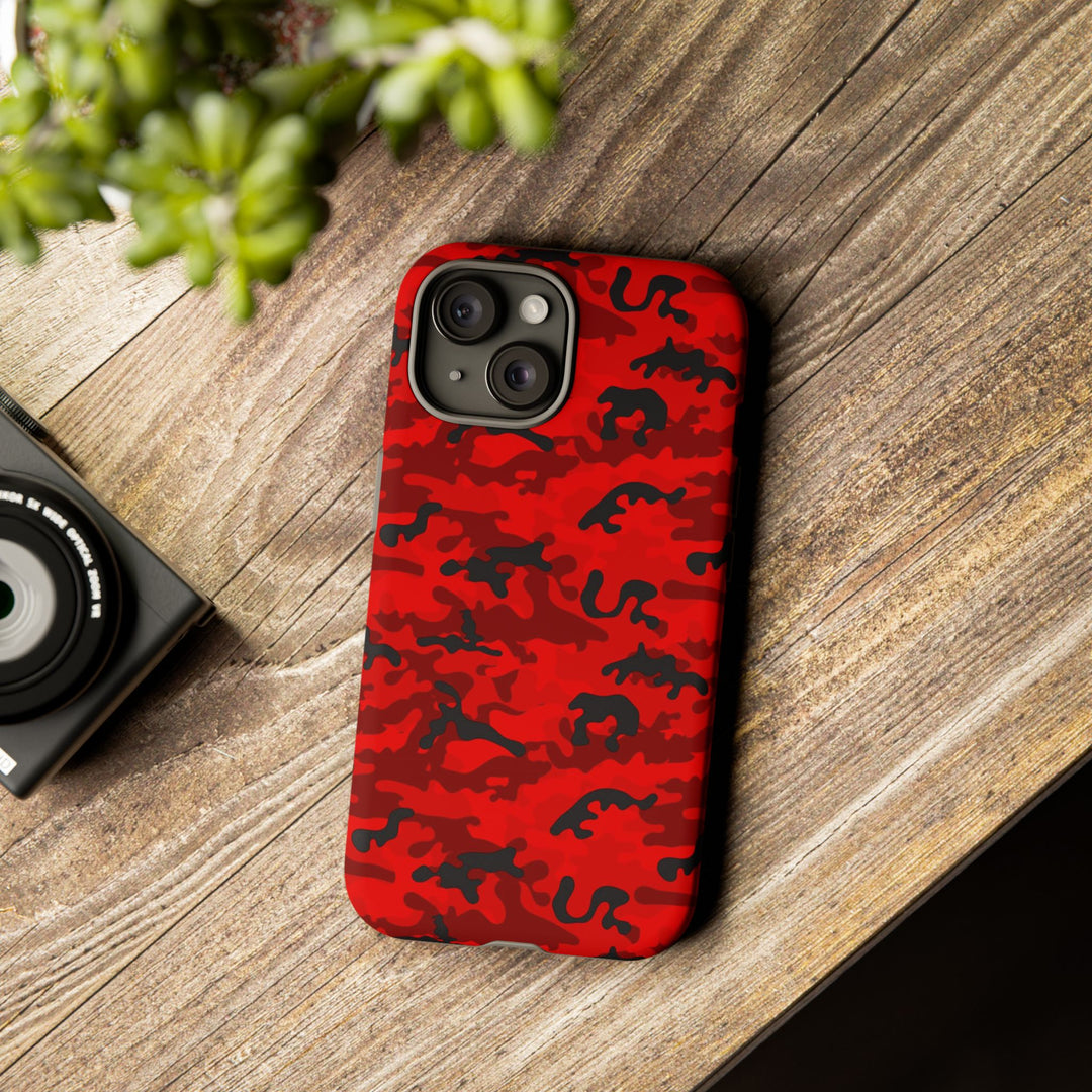 Impact Resistant, Red Camo Camouflage, Cute Phone Cases for Samsung S24, S23, S22, S21, IPhone 15 pro Iphone 14 pro Iphone 13 IPhone 12 Iphone 11 - Studio40ParkLane