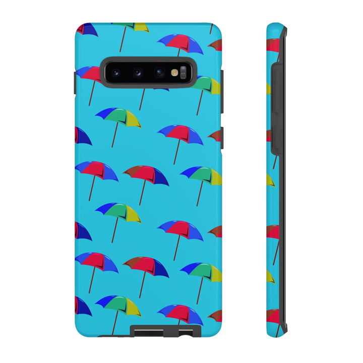 Cute Samsung Phone Case | Aesthetic Samsung Phone Case | Galaxy S23, S22, S21, S20 | Colorful Beach Parasols Blue, Protective Phone Case - Studio40ParkLane