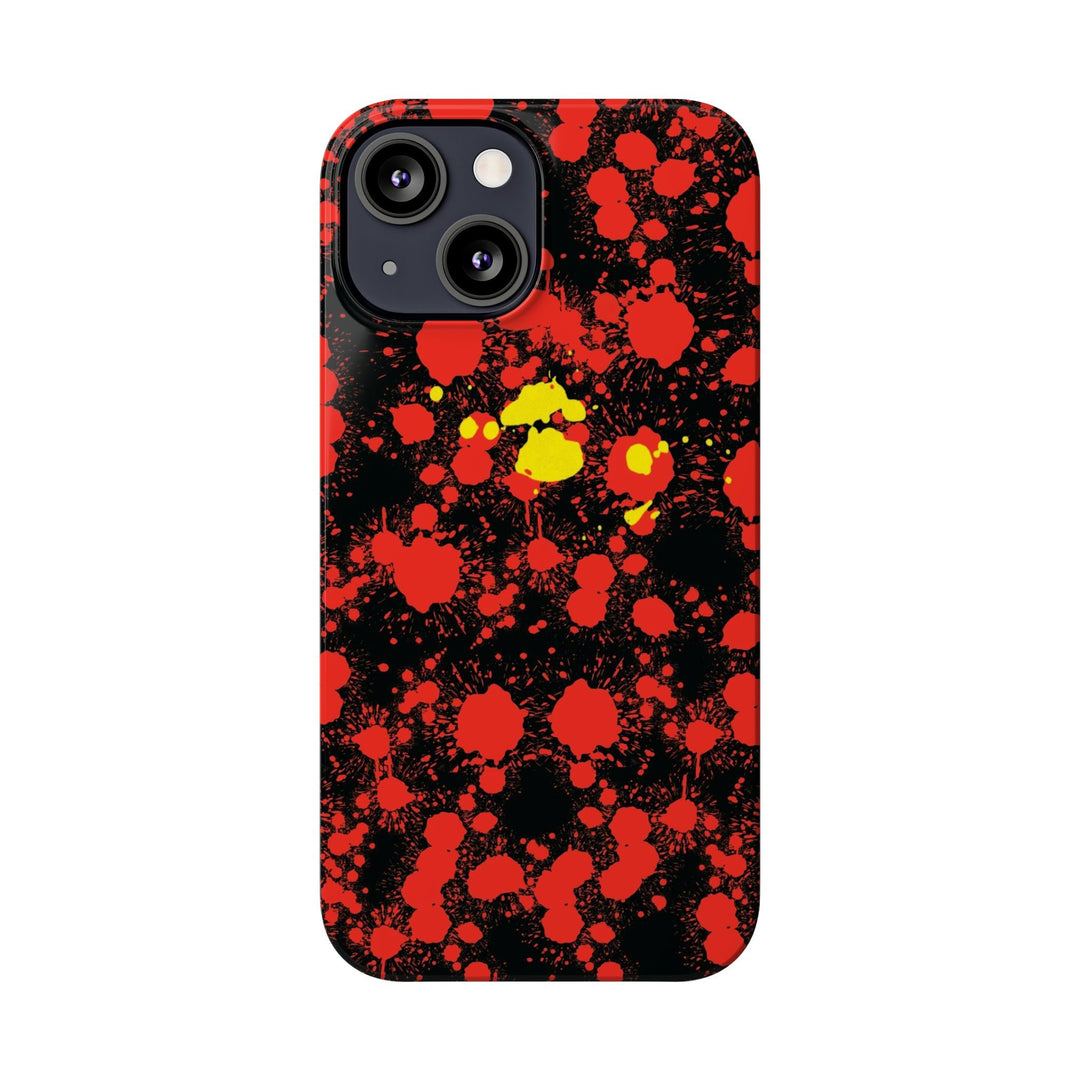 Slim Cute Phone Cases for Iphone - | iPhone 15 Case | iPhone 15 Pro Max Case, Iphone 14 Case, Iphone 14 Pro Max, Iphone 13, Red Yellow Paint Splash - Studio40ParkLane