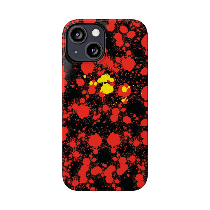 Slim Cute Phone Cases for Iphone - | iPhone 15 Case | iPhone 15 Pro Max Case, Iphone 14 Case, Iphone 14 Pro Max, Iphone 13, Red Yellow Paint Splash - Studio40ParkLane