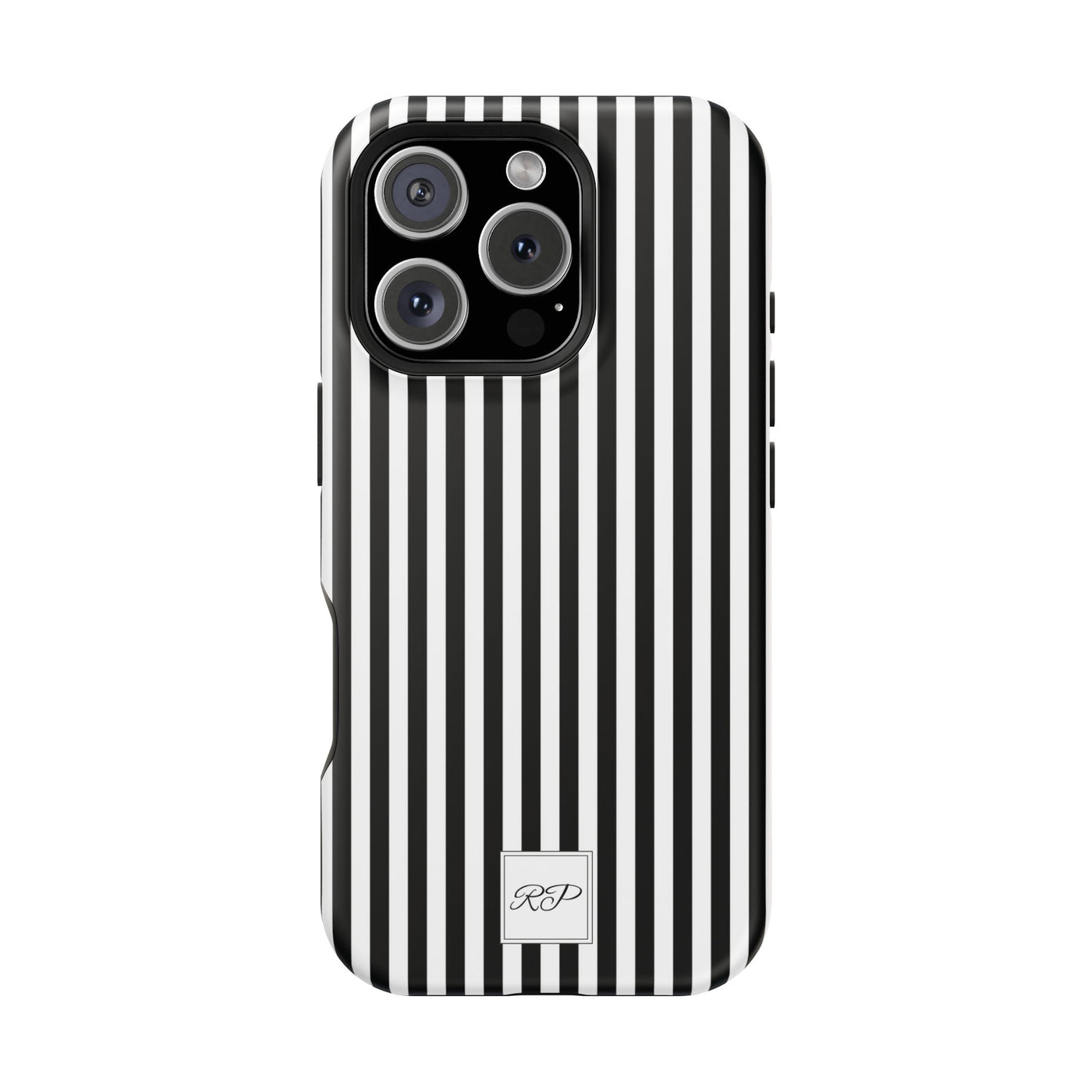Custom Personalized Black White Striped Magsafe Phone Case for Iphone 17 - | iPhone 16 Pro Max Case | iPhone 15 Case Iphone 14 13 12 11 10 - Studio40ParkLane