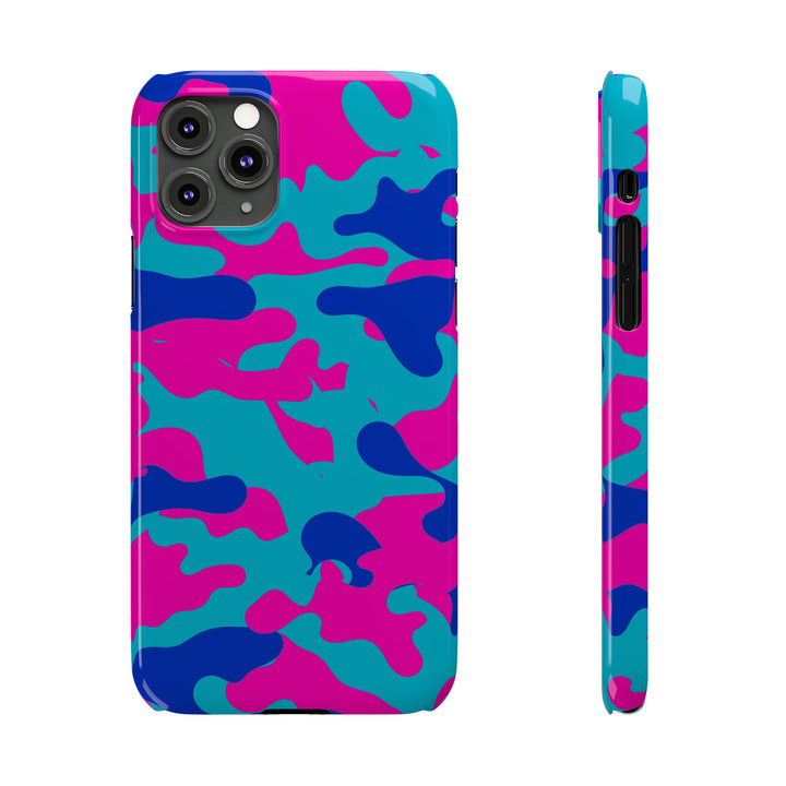 Slim Cute Phone Cases for Iphone - | iPhone 15 Case | iPhone 15 Pro Max Case, Iphone 14 Case, Iphone 14 Pro Max, Iphone 13, Blue Pink Camouflage - Studio40ParkLane