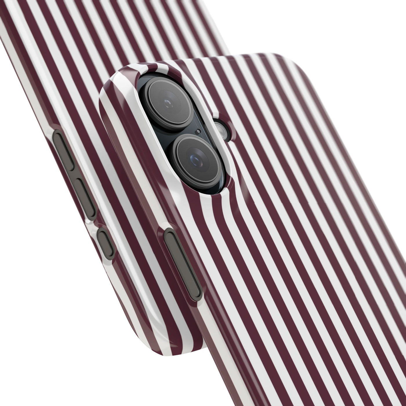 Slim Burgundy Wine Striped Cute Phone Case for Iphone 16 - | iPhone 15 Pro Max Case | iPhone 14 Case Iphone 13 12 11 10 9 8 7 Gift for Her - Studio40ParkLane