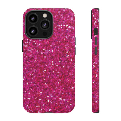 Faux Muted Pink Play on Glitter Effect Cute Phone Case, for IPhone 16 pro Max | Iphone 15, Iphone 14, IPhone 13 Case, 11 8 7, Samsung Galaxy S24, S23, S22, S21, 2 Layer Protection