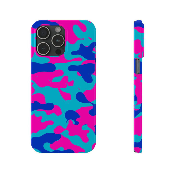 Slim Cute Phone Cases for Iphone - | iPhone 15 Case | iPhone 15 Pro Max Case, Iphone 14 Case, Iphone 14 Pro Max, Iphone 13, Blue Pink Camouflage - Studio40ParkLane
