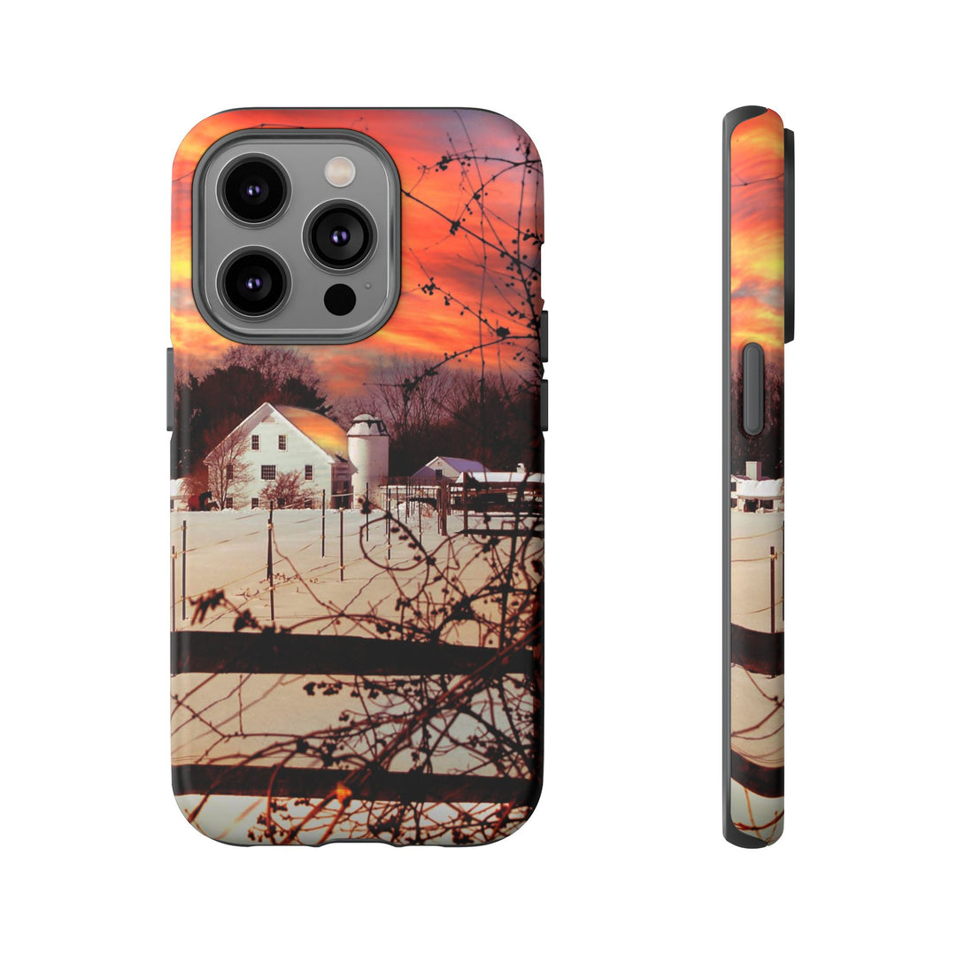 Impact Resistant, Winter Sunset Cute Phone Cases for Samsung S24, S23, S22, S21, IPhone 15 pro Iphone 14 pro Iphone 13 IPhone 12 Iphone 11 - Studio40ParkLane