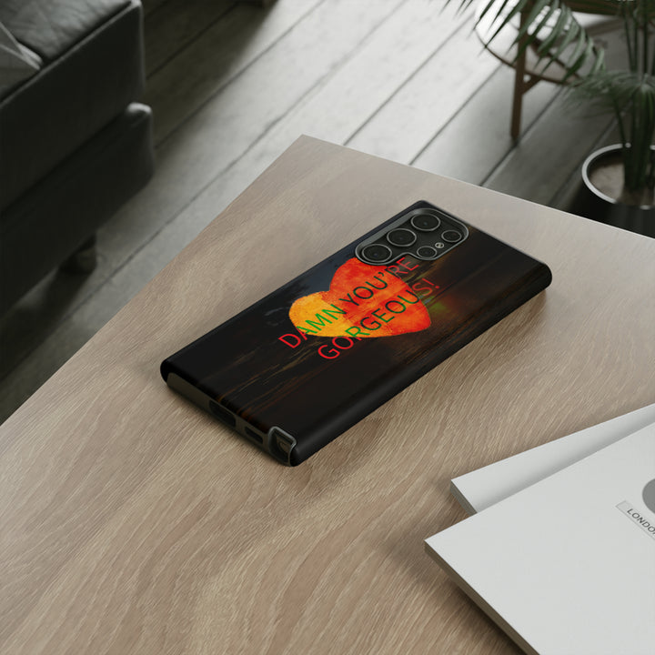 Cute Samsung Phone Case | Aesthetic Samsung Phone Case | Sunset Heart | Galaxy S23, S22, S21, S20 | Luxury Double Layer | Cool - Studio40ParkLane