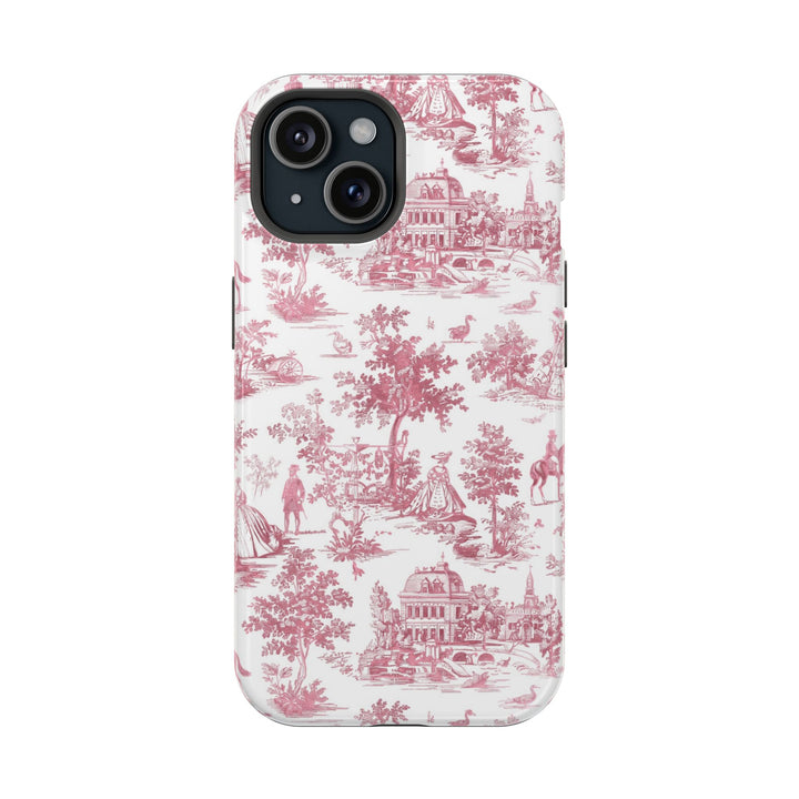 French Pink Toile Magsafe Cute Phone Case for Iphone Gift for Her, iPhone 16 Case | iPhone 15 Pro Max Case, Iphone 14, Iphone 14 Pro Max, Iphone 13, Iphone 12 - Studio40ParkLane