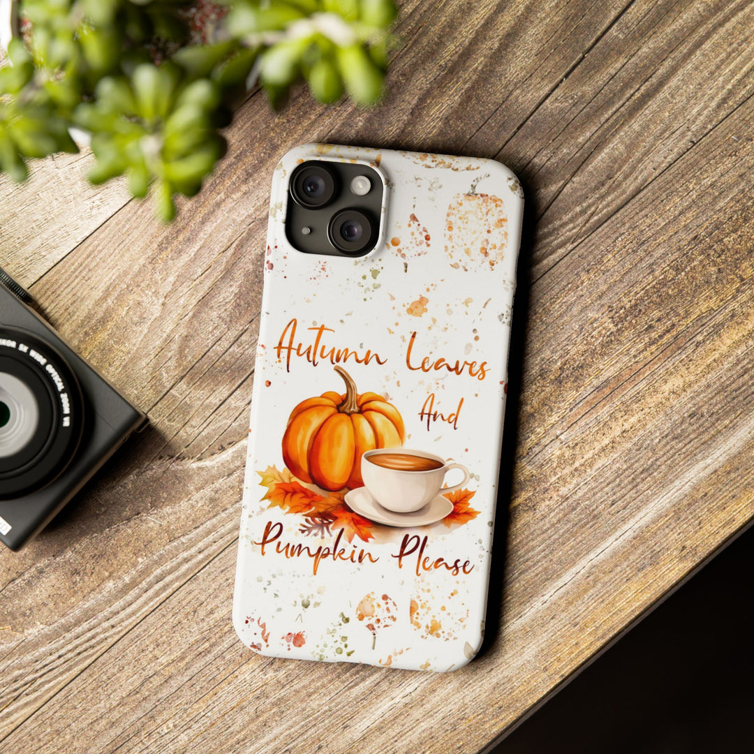 Slim Fall Leaves and Pumpkins Slim Cute Phone Cases for Iphone | iPhone 15 Case | iPhone 15 Pro Max Case, Iphone 14, Iphone 14 Pro Max, Iphone 13 - Studio40ParkLane