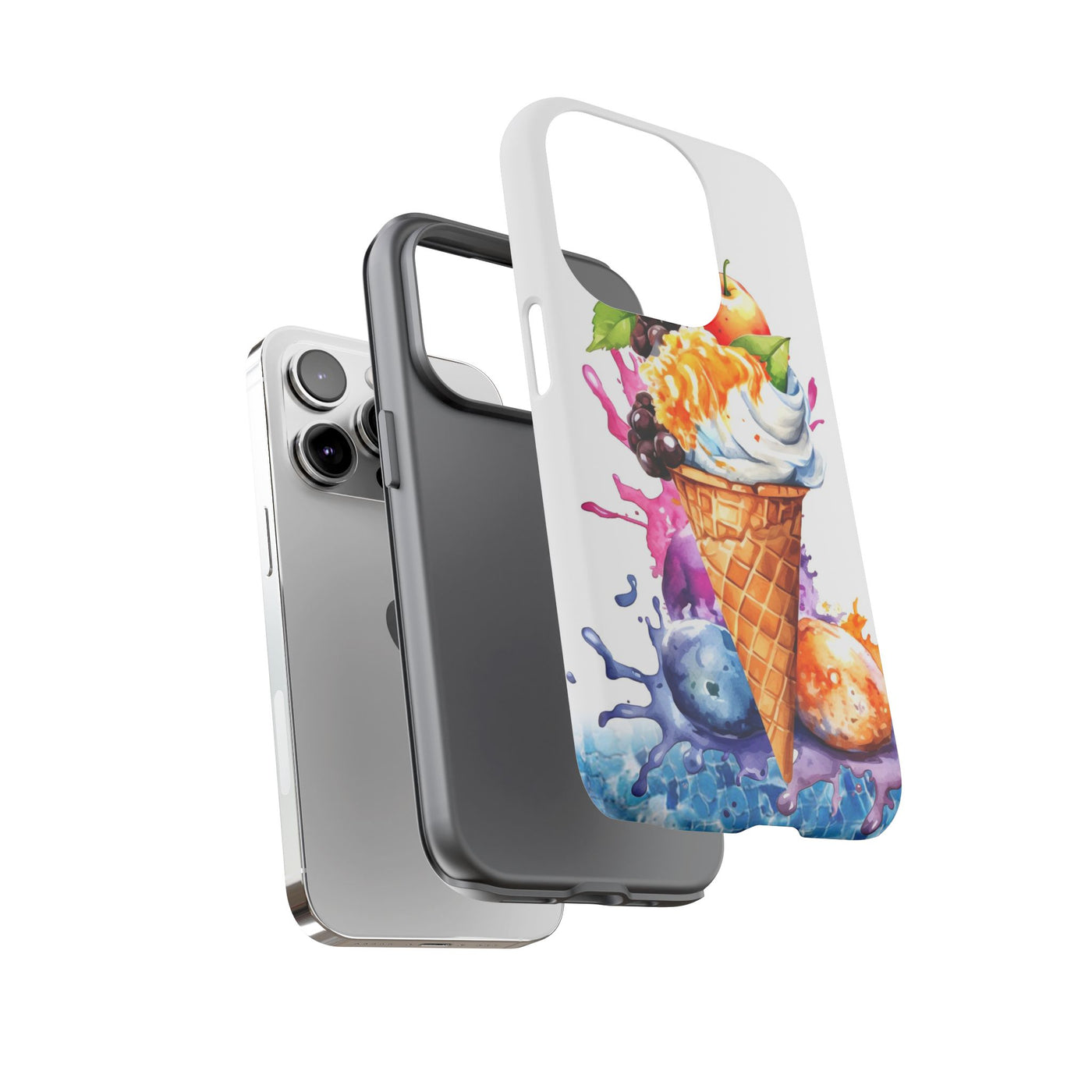 Impact Resistant, Summer Ice Cream Cone, Cute Phone Cases for Samsung S24, S23, S22, S21, IPhone 15 pro Iphone 14 pro Iphone 13 IPhone 12 Iphone 11