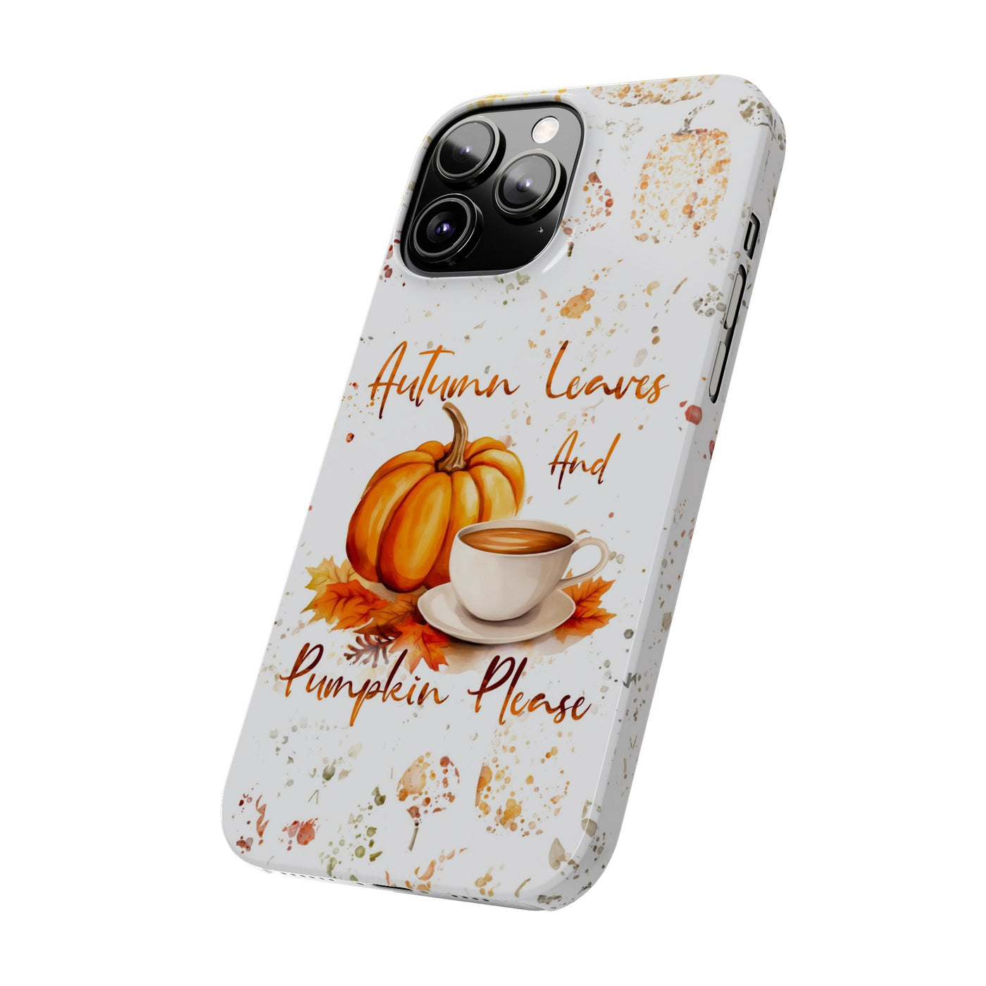 Fall Leaves and Pumpkins Slim Cute Phone Cases for Iphone  | iPhone 15 Case | iPhone 15 Pro Max Case, Iphone 14, Iphone 14 Pro Max, Iphone 13