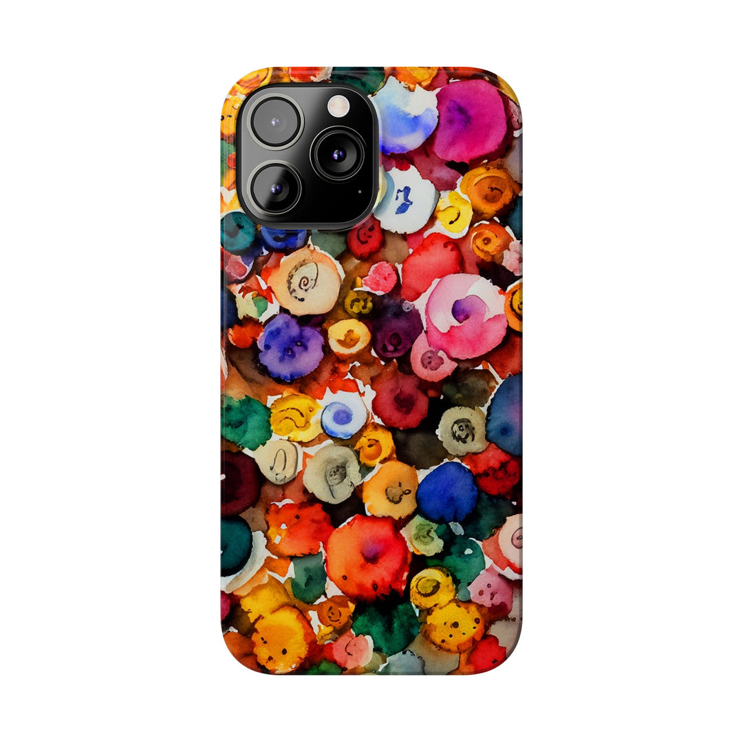 Slim Cute Phone Cases for Iphone | iPhone 15 Case | iPhone 15 Pro Max Case, Iphone 14, Iphone 14 Pro Max, Iphone 13, Colorful Buttons Abstract - Studio40ParkLane
