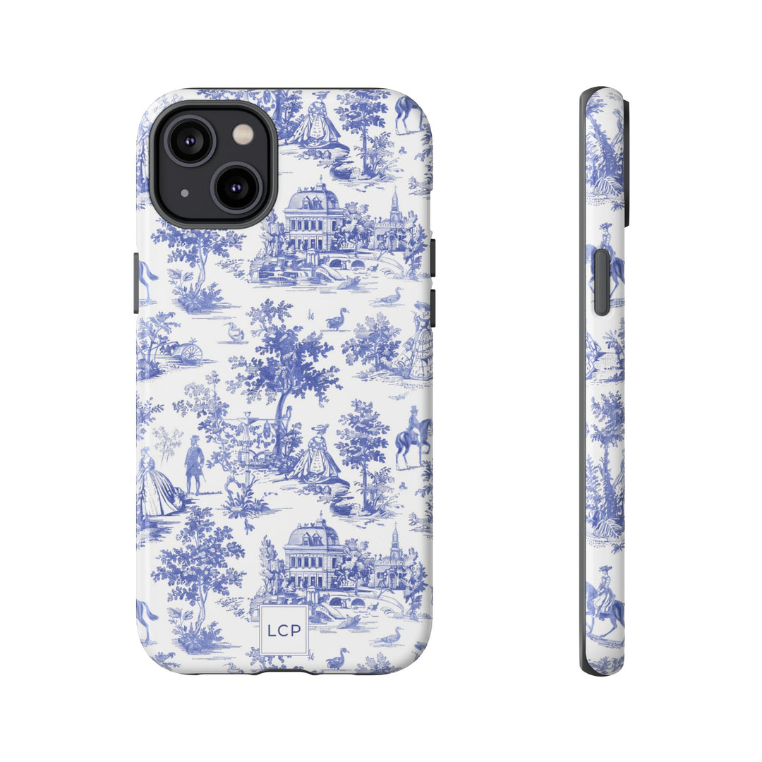Personalized Custom French Toile Tough Cute Phone Case For Apple iPhone 18, 17, 16, 15 14, Pro Max, Samsung Galaxy S26, S25, S24 Plus Ultra