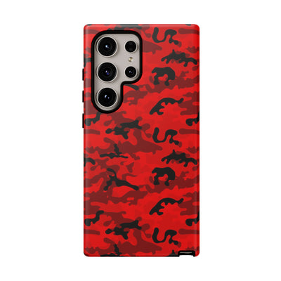 Impact Resistant, Red Camo Camouflage, Cute Phone Cases for Samsung S24, S23, S22, S21, IPhone 15 pro Iphone 14 pro Iphone 13 IPhone 12 Iphone 11