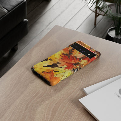 Impact Resistant, Fall Leaves, Cute Phone Cases for Samsung S24, S23, S22, S21, IPhone 15 pro Iphone 14 pro Iphone 13 IPhone 12 Iphone 11