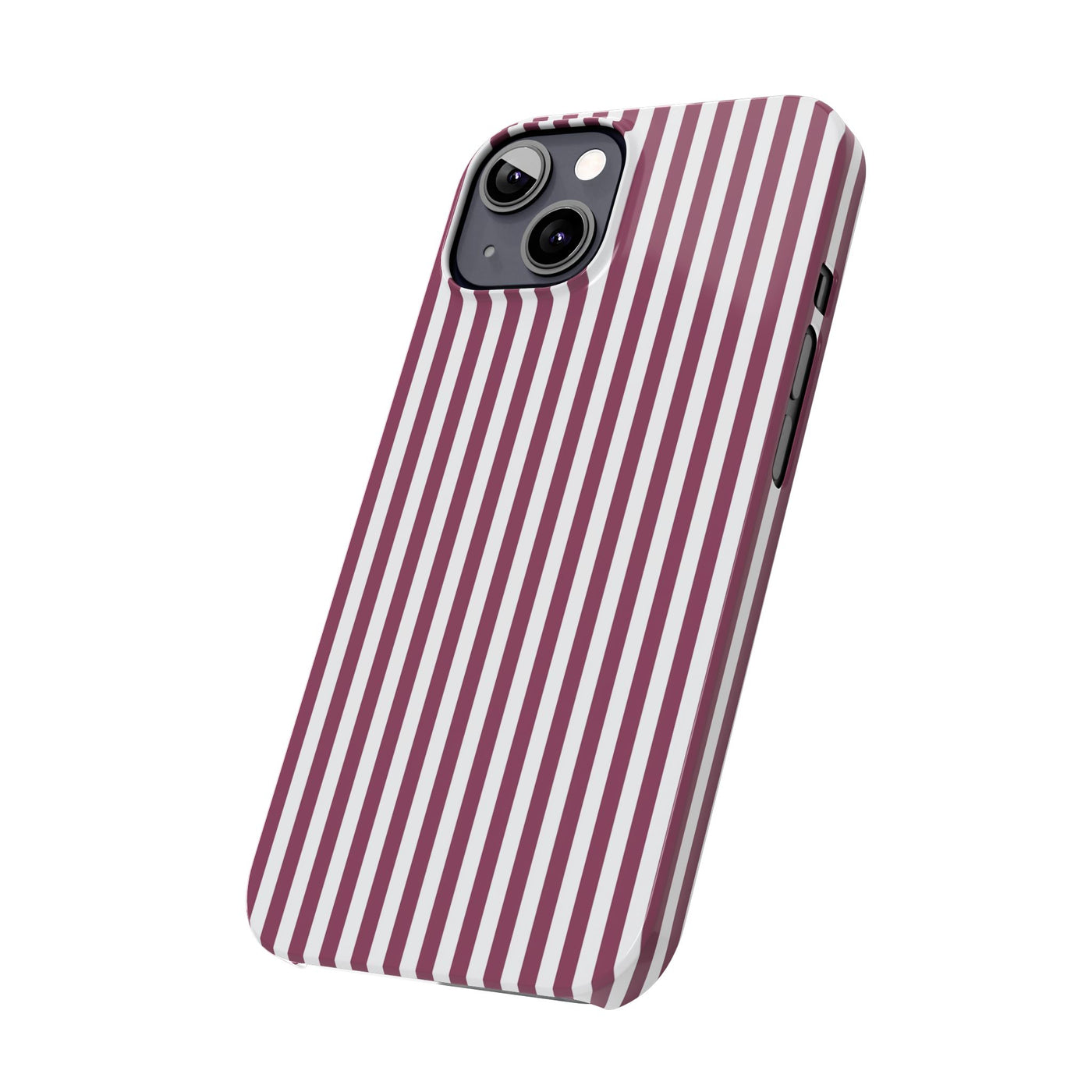 Slim Claret Red Striped Cute Phone Case for Iphone 16 - | iPhone 15 Pro Max Case | iPhone 14 Case Iphone 13 12 11 10 9 8 7 XS X Gift for Her - Studio40ParkLane