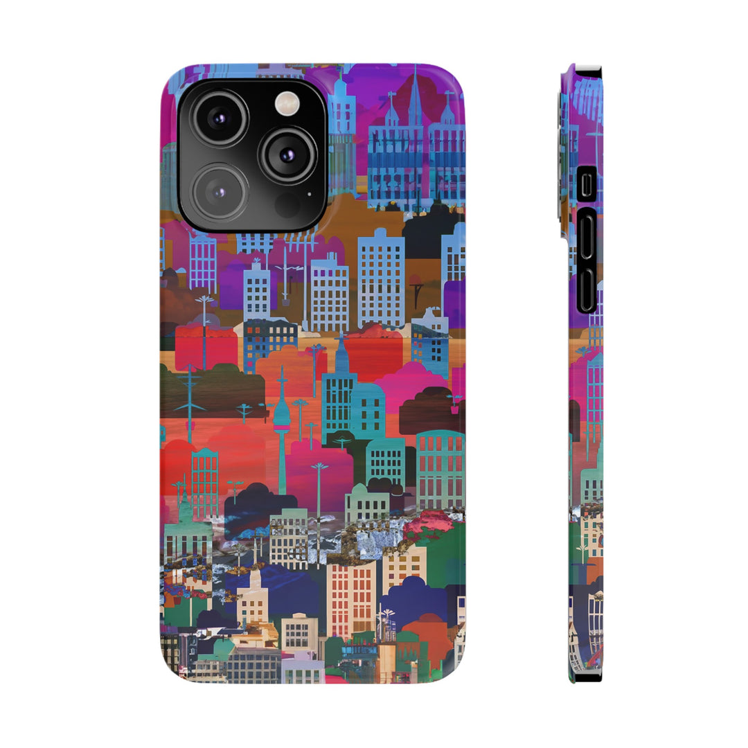 Slim Cute Phone Cases for Iphone - | iPhone 15 Case | iPhone 15 Pro Max Case, Iphone 14 Case, Iphone 14 Pro Max, Iphone 13, Summer Big City - Studio40ParkLane