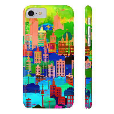 Slim Cute iPhone Cases - | iPhone 15 Case | iPhone 15 Pro Max Case, Iphone 14 Case, Iphone 14 Pro Max, Iphone 13, Summer City Skyline