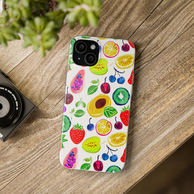 Cute Flexi Phone Cases, Summer Fruit Mix, Compatible with Samsung Galaxy S23, Samsung S22, Samsung S21, Samsung S20, Galaxy S20 Ultra