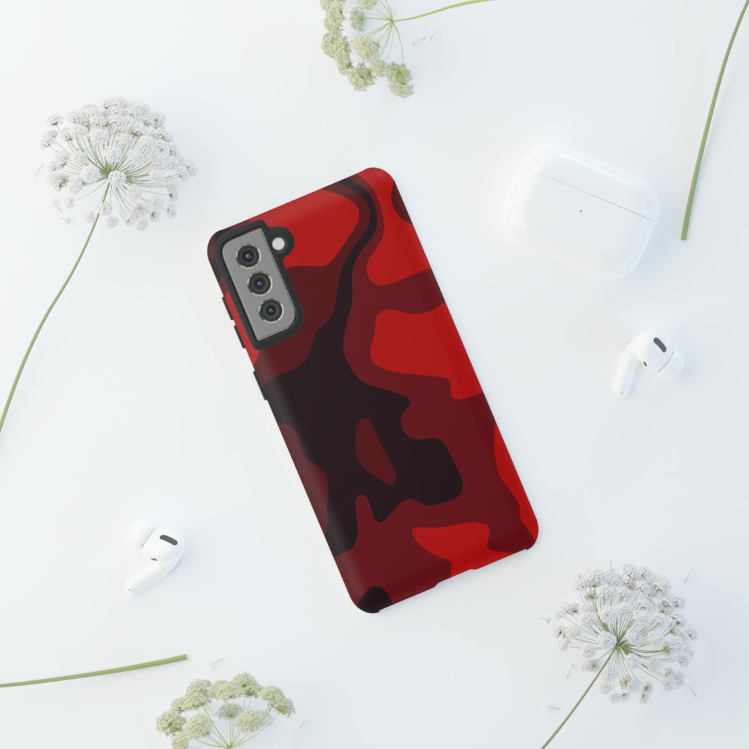 Cute Phone Case | Cool Camouflage Red Black Samsung Phone Case | Galaxy S23 Case, S22 Case, S21, S20 | 2 Layered Case - Studio40ParkLane