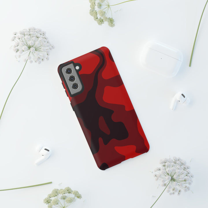 Cute Phone Case | Cool Camouflage Red Black Samsung Phone Case | Galaxy S23 Case, S22 Case, S21, S20 | 2 Layered Case - Studio40ParkLane
