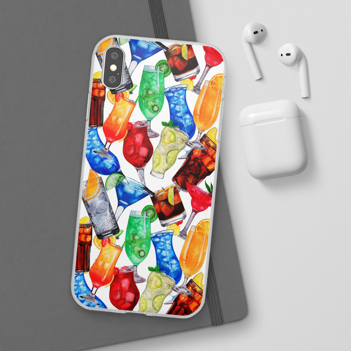 Cute Flexi Phone Cases, For Iphones and Samsung Galaxy Phones, Tropical Summer Fruit Cocktails, Galaxy S23 Phone Case, Samsung S22 Case, Samsung S21, Iphone 15, Iphone 14, Iphone 13