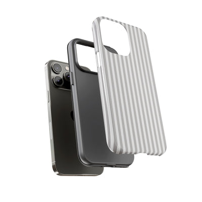 Tough Premium Ash Grey Stripes Phone Case Gift for Her - For Apple iPhone 16 Pro Max 16e iPhone 15 Pro iPhone Iphone 14 Plus 13 Pro 12 SE XR - Studio40ParkLane