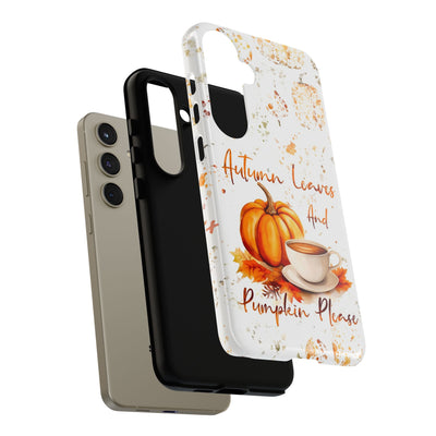 Impact Resistant, Fall Leaves Pumpkin Pie, Cute Phone Cases for Samsung S24, S23, S22, S21, IPhone 15 pro Iphone 14 pro Iphone 13 IPhone 12 Iphone 11