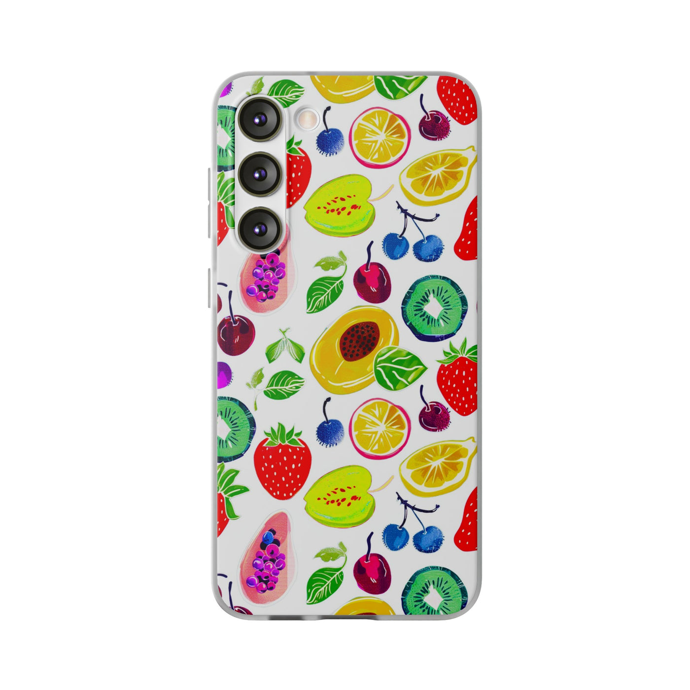 Cute Flexi Phone Cases, Summer Fruit Mix, Compatible with Samsung Galaxy S23, Samsung S22, Samsung S21, Samsung S20, Galaxy S20 Ultra