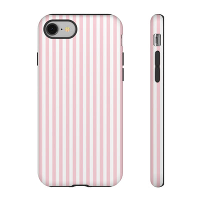 Tough Premium Sweet Pink Stripes Phone Case Gift for Her - For Apple iPhone 16 Pro Max 16e iPhone 15 Pro iPhone Iphone 14 Plus 13 Pro 12 SE XR - Studio40ParkLane