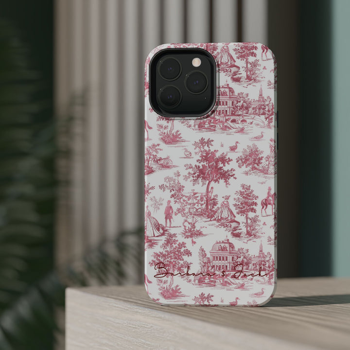 Magsafe French Toile Personalized Initial Custom Gift Cute Phone Cases for Iphone 16 Pro Max | iPhone 15, Pro Max Case, Iphone 14, 13, 12, 11, 10 - Studio40ParkLane