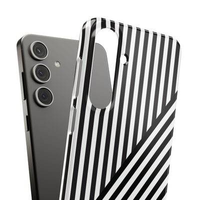 Aesthetic Black White Stripes Cute Phone Case Sleek Snap - For iPhone 17 Pro Max iPhone 16 Pro iPhone 15 Iphone 14 Plus 13 Pro 12 11 10 Gift - Studio40ParkLane