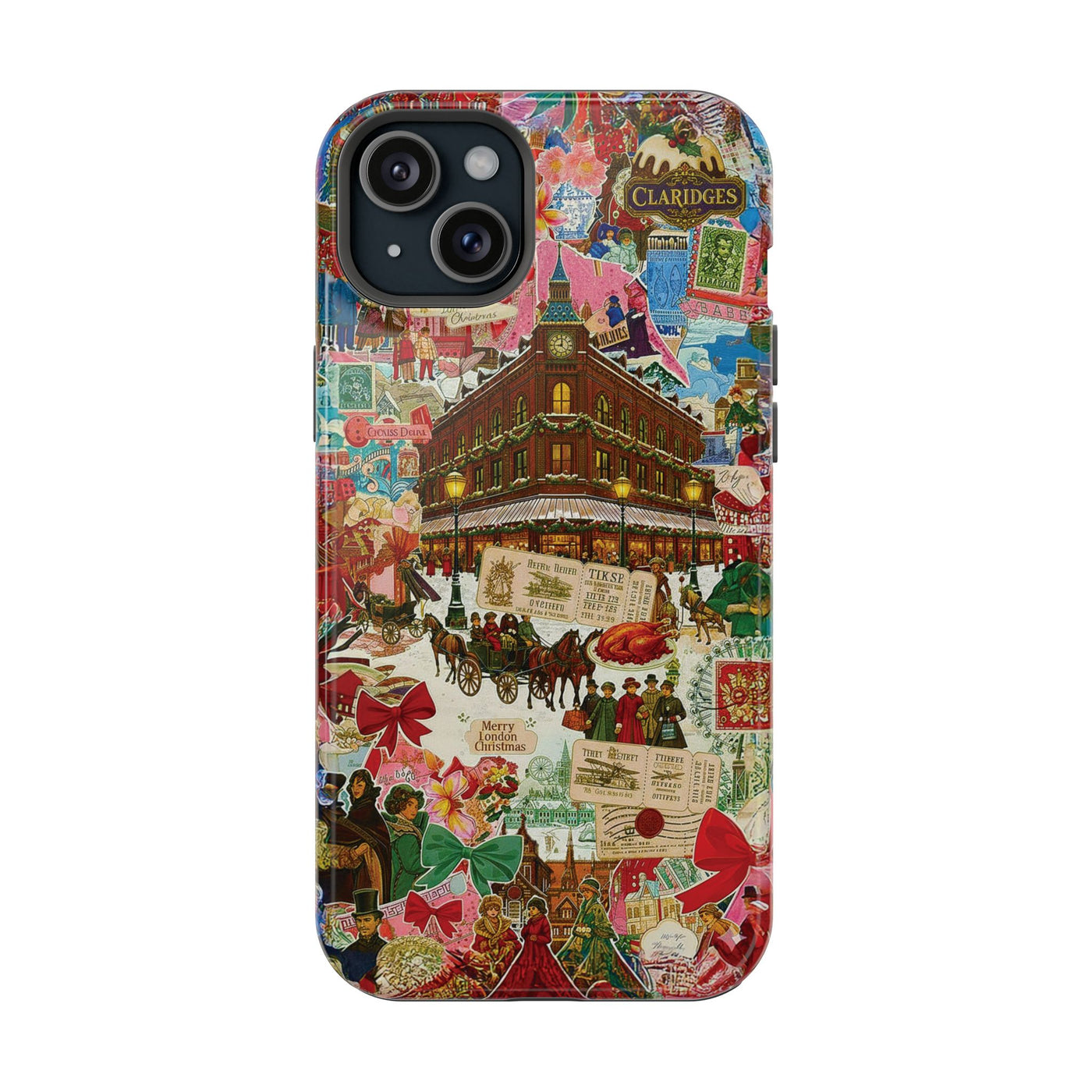 Aesthetic Tough Magsafe London Coquette Collage Phone Case - For iPhone 17 Pro Max iPhone 16 Pro iPhone 15 Iphone 14 Plus 13 Pro 12 11 10 - Studio40ParkLane